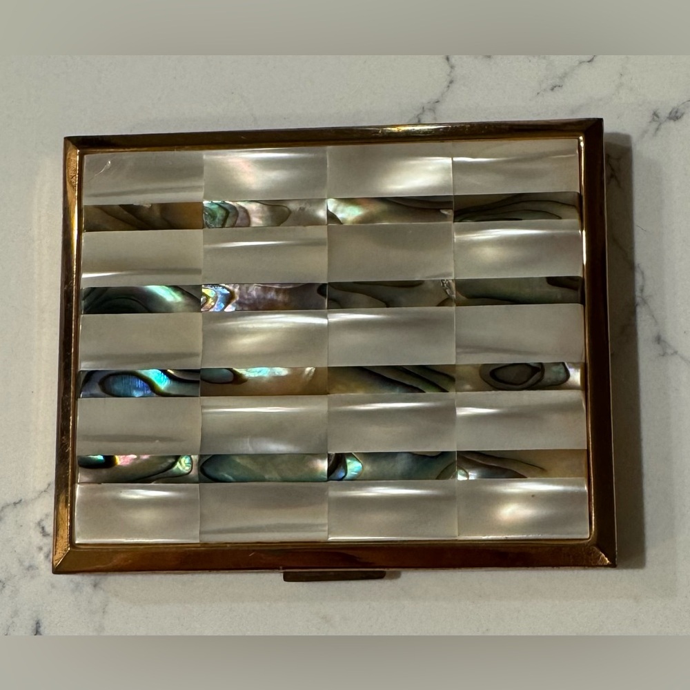 Elgin American Mother of Pearl and Abalone Compact